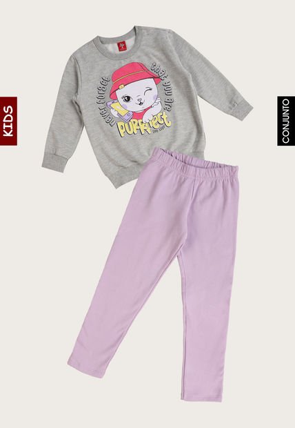 Conjunto Gris-Rosa-Blanco Bee Loop