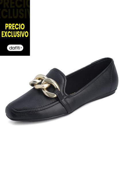 Mocasín Negro-Dorado Beira Rio