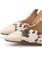 Tacon Alto Slingback Cow Print Marfil-Camel Beira Rio de Beira Rio