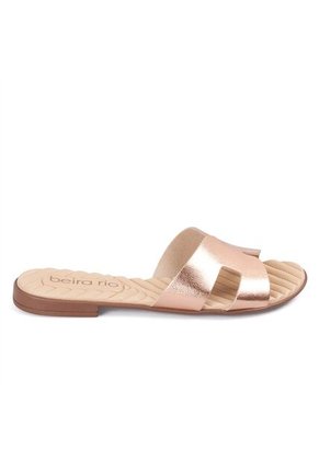 Sandalia Plana Slide Casual Oro Rosa Beira Rio