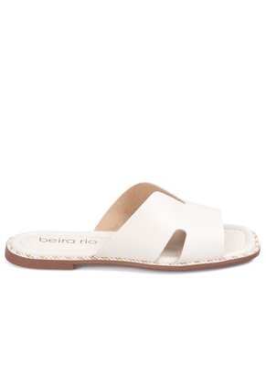 Sandalia Plana Slide Casual Blanco-Marfil Beira Rio