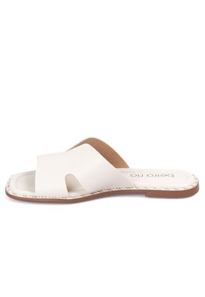 Sandalia Plana Slide Casual Blanco-Marfil Beira Rio