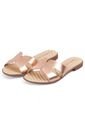 Sandalia Plana Slide Casual Oro Rosa Beira Rio de Beira Rio
