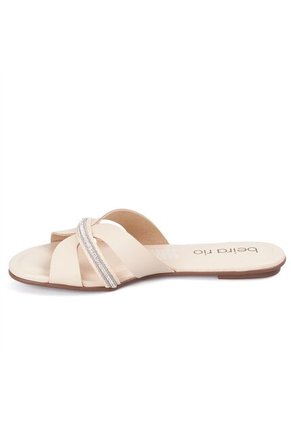 Sandalia Plana Flat Casual Blanco-Crema-Cristal Beira Rio