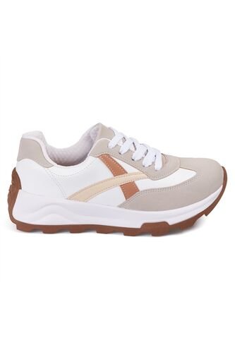 Tenis LifeStyle Blanco-Gris Athleisure Beira Rio Beira Rio