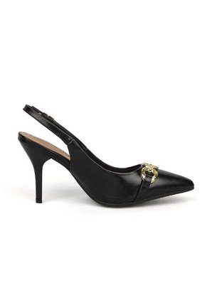 Tacon Alto Slingback Negro Napa Beira Rio