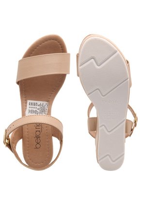 Sandalia Tacón Corrido Beige Beira Rio