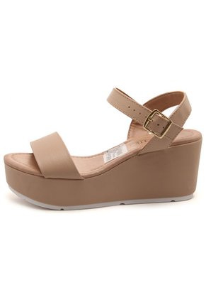 Sandalia Tacón Corrido Beige Beira Rio