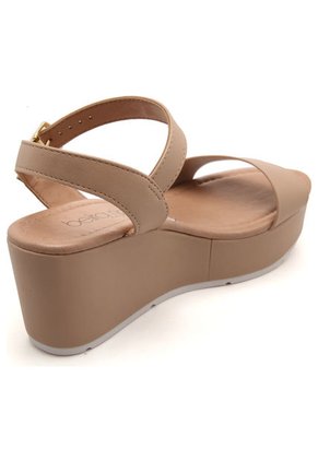 Sandalia Tacón Corrido Beige Beira Rio