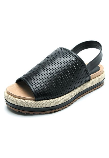 Plataforma Negro-Beige Beira Rio