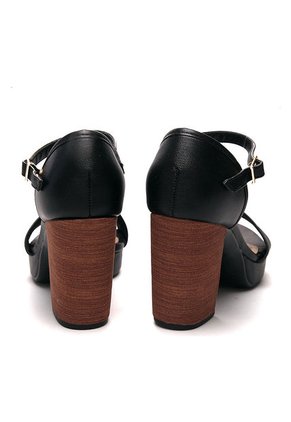 Sandalia Tacón Negro-Miel Beira Rio