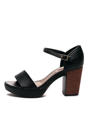 Sandalia Tacón Negro-Miel Beira Rio