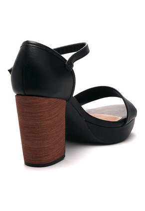 Sandalia Tacón Negro-Miel Beira Rio