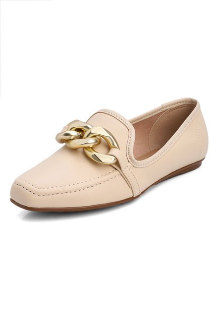 Mocasín Beige-Dorado Beira Rio