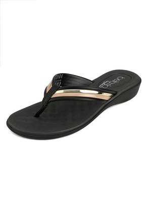 Sandalia Plana Negro-Blanco Beira Rio