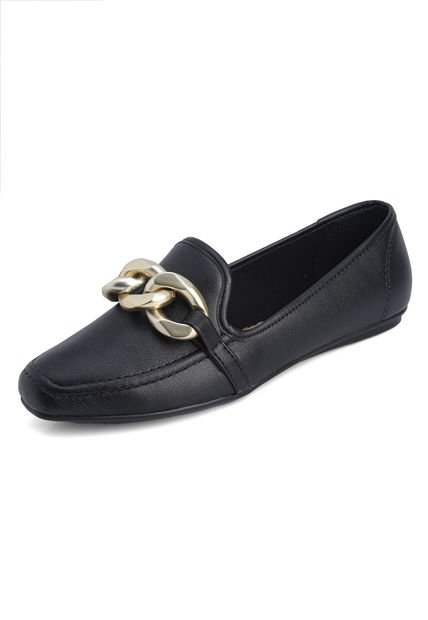 Mocasín Negro-Dorado Beira Rio