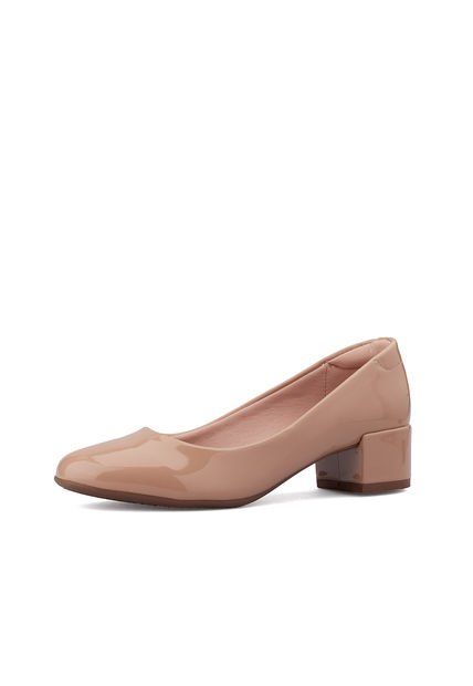 Tacon Medio Verniz Beige Beira Rio