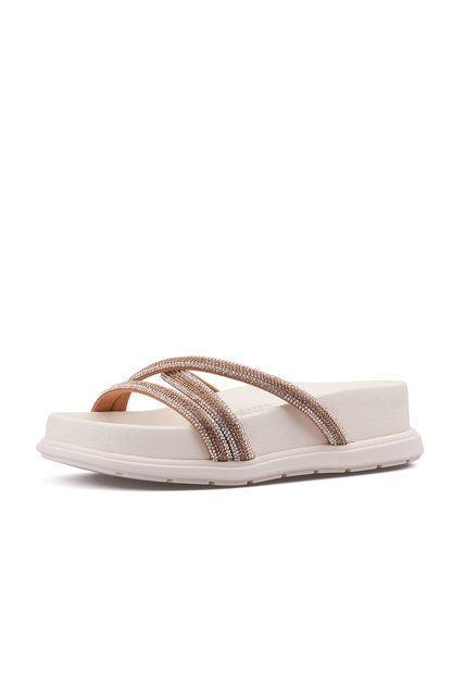 Sandalia Plana Line Marfil-Cristal Beira Rio