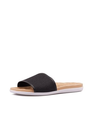 Sandalia Plana Negro Gliter Beira Rio