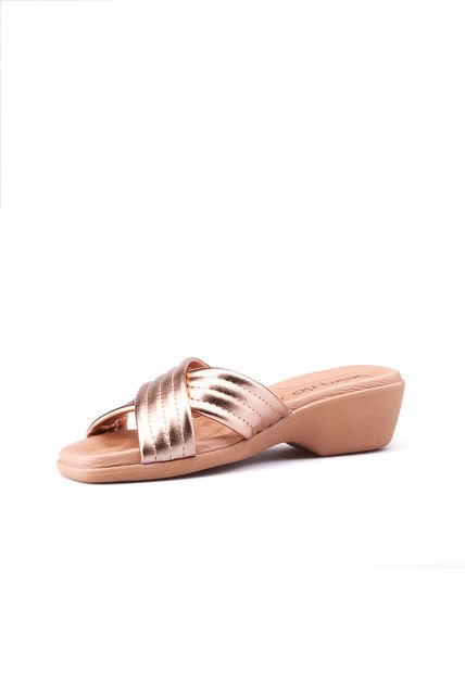 Sandalia Tacon Corrido Oro Rosa Beira Rio