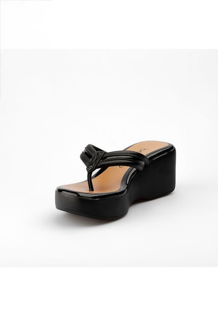 Sandalia Tacón Plataforma Negro - Negro Beira Rio