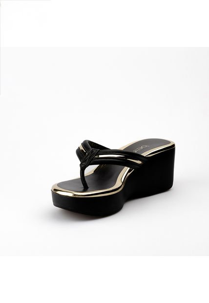 Sandalia Tacón Plataforma Oro - Negro Beira Rio