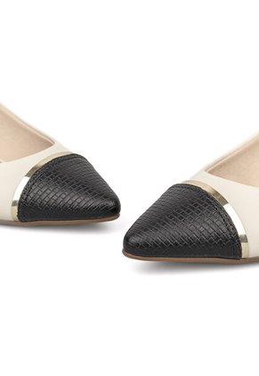 Tacon Bajo Cuadrado Blanco-Negro Beira Rio