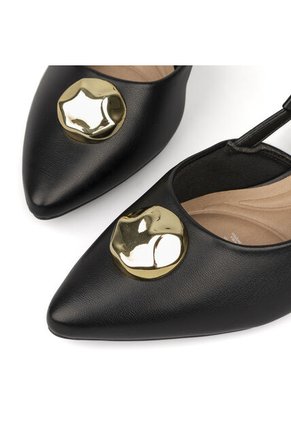 Tacon Bajo Cuadrado Slingback Negro Beira Rio