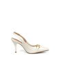 Tacon Alto Slingback Marfil Dorado Beira Rio de Beira Rio
