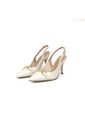 Tacon Alto Slingback Marfil Dorado Beira Rio de Beira Rio