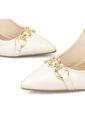 Tacon Alto Slingback Marfil Dorado Beira Rio de Beira Rio