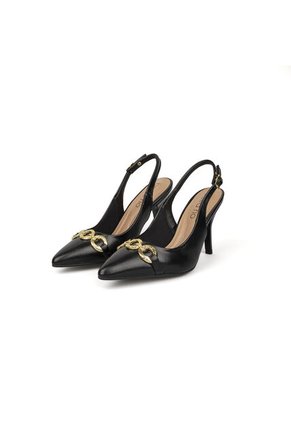 Tacon Alto Slingback Negro Napa Beira Rio