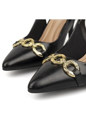 Tacon Alto Slingback Negro Napa Beira Rio