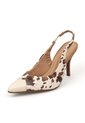 Tacon Alto Slingback Cow Print Marfil-Camel Beira Rio de Beira Rio