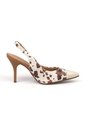Tacon Alto Slingback Cow Print Marfil-Camel Beira Rio de Beira Rio