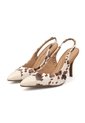 Tacon Alto Slingback Cow Print Marfil-Camel Beira Rio de Beira Rio