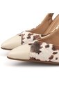 Tacon Alto Slingback Cow Print Marfil-Camel Beira Rio de Beira Rio