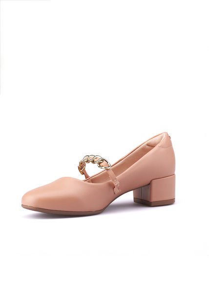 Tacon Bajo Beige Dorado Beira Rio
