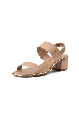 Sandalia Tacon Medio Cuadrado Beige Napa Turim Beira Rio Beira Rio