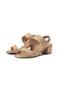 Sandalia Tacon Medio Cuadrado Beige Napa Turim Beira Rio de Beira Rio