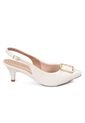 Tacon Bajo Blanco-Marfil Dorado Slingback Beira Rio de Beira Rio