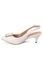 Tacon Bajo Blanco-Marfil Dorado Slingback Beira Rio de Beira Rio