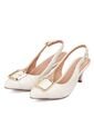 Tacon Bajo Blanco-Marfil Dorado Slingback Beira Rio de Beira Rio
