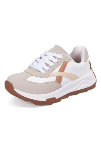 Tenis LifeStyle Blanco-Gris Athleisure Beira Rio Beira Rio