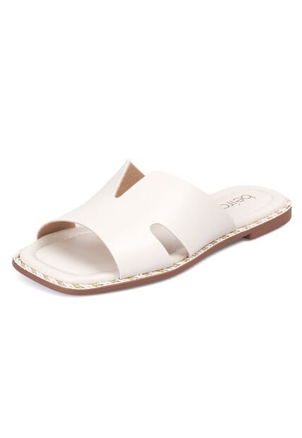 Sandalia Plana Slide Casual Blanco-Marfil Beira Rio