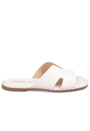 Sandalia Plana Slide Casual Blanco-Marfil Beira Rio