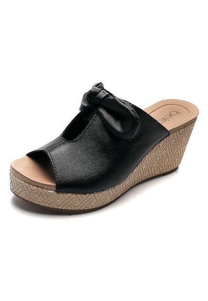 Sandalia Tacón Corrido Negra-Beige Beira Rio