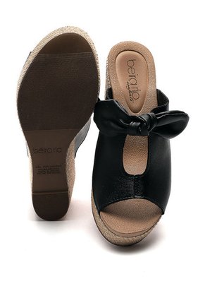 Sandalia Tacón Corrido Negra-Beige Beira Rio