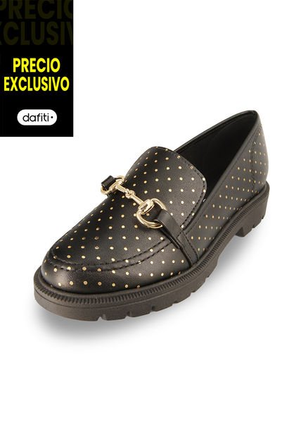 Mocasín Negro Dorado Beira Rio