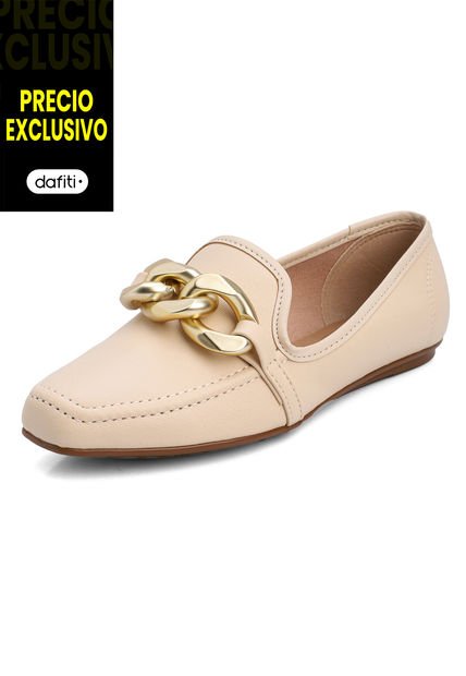 Mocasín Beige-Dorado Beira Rio
